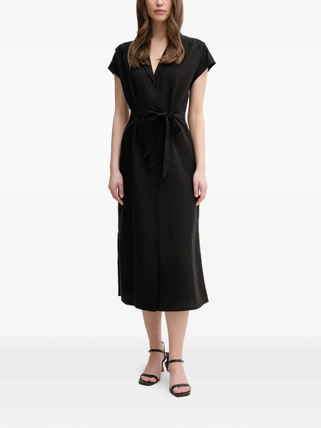  Mos Mosh Button Belted Midi Dress - Black 