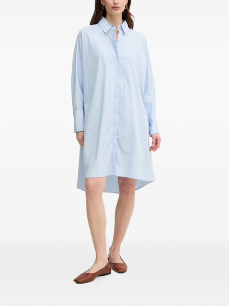  Mos Mosh Collared Asymmetric Shirt Dress - Blue 