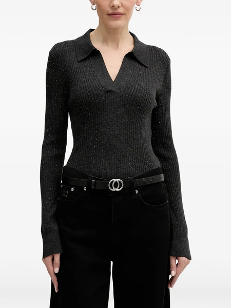  Mos Mosh Ronika V-neck Collared Top - Grey 