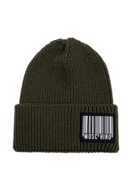  Moschino Barcode-detail Beanie - Green 