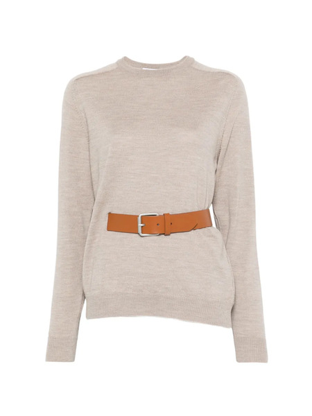  Moschino Belt Crewneck Sweater - Neutrals 