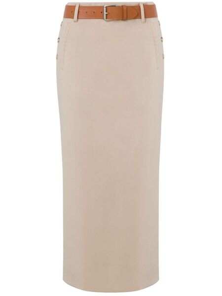  Moschino Belted Midi Skirt - Neutrals 