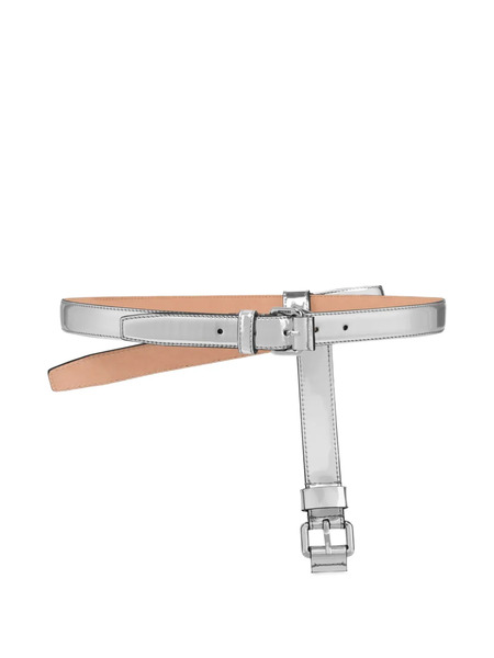  Moschino Bow-detail Buckle Belt - Silver 