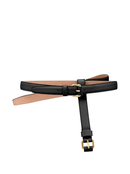  Moschino Bow-detail Leather Belt - Black 