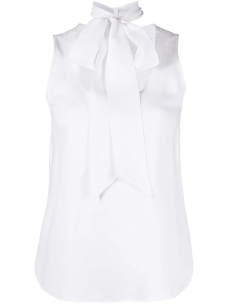  Moschino Bow-detail Sleeveless Blouse - White 