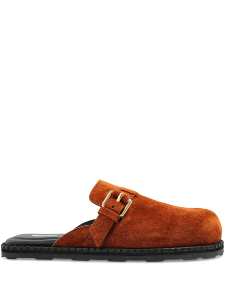  Moschino Buckle-fastening Suede Pumps - Brown 