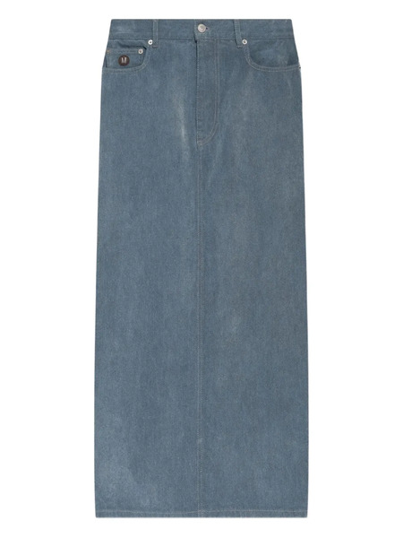  Moschino Button-fastening Denim Midi Straight Skirt - Blue 