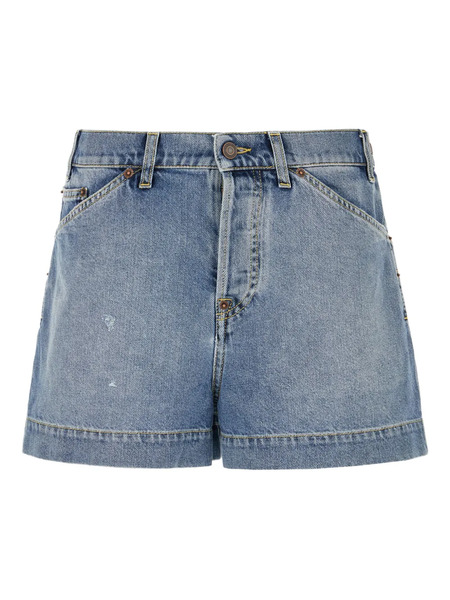  Moschino Button-fastening Denim Shorts - Blue 