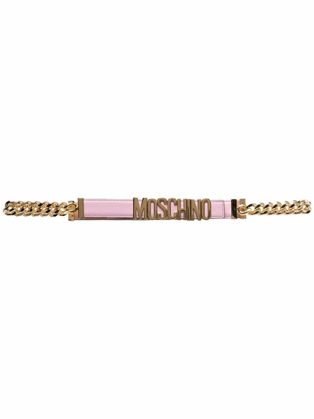  Moschino Chain-link Logo Belt - Pink 