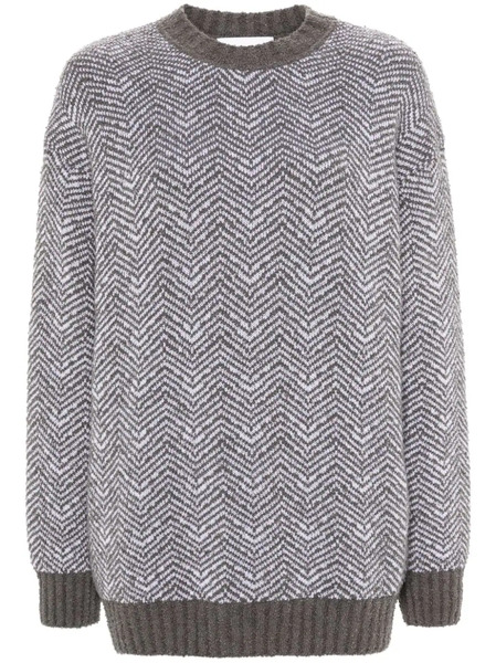  Moschino Chevron-pattern Jumper - Grey 