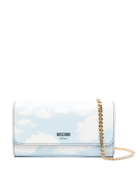  Moschino Cloud-print Chain Wallet - Blue 
