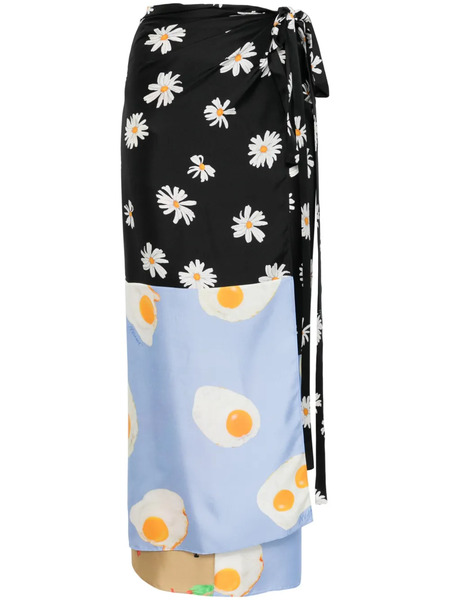  Moschino Colour-block Maxi Skirt - Black 