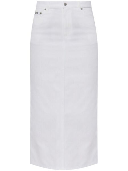  Moschino Denim Midi Skirt - White 