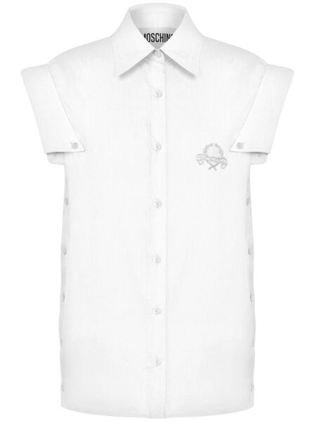  Moschino Embroidered-logo Shirt - White 
