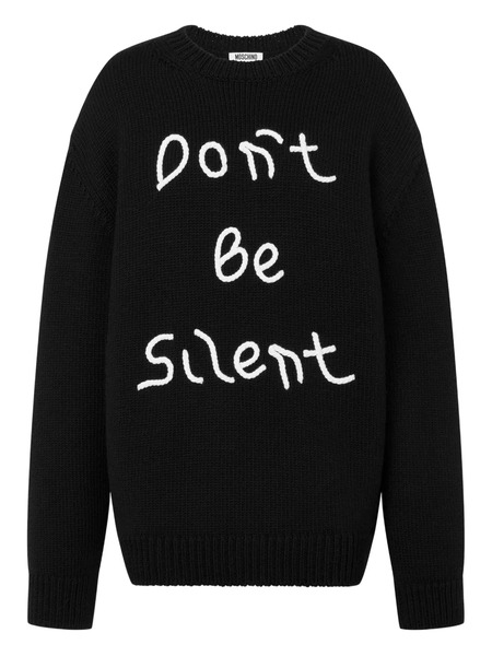  Moschino Embroidered Wool Sweater - Black 