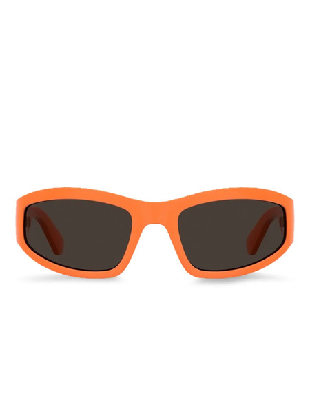  Moschino Eyewear Logo-lettering Rectangle-frame Sunglasses - Orange 