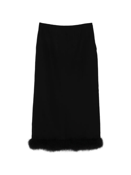  Moschino Feather-trim Maxi Skirt - Black 