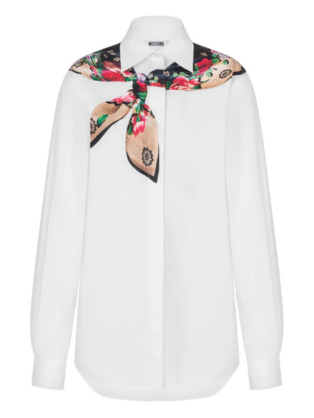  Moschino Floral-pattern Scarf-embellished Shirt - White 
