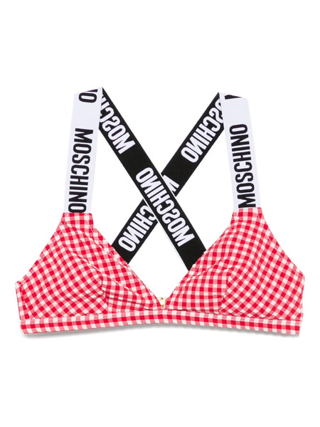  Moschino Gingham-check Bikini Top - Red 