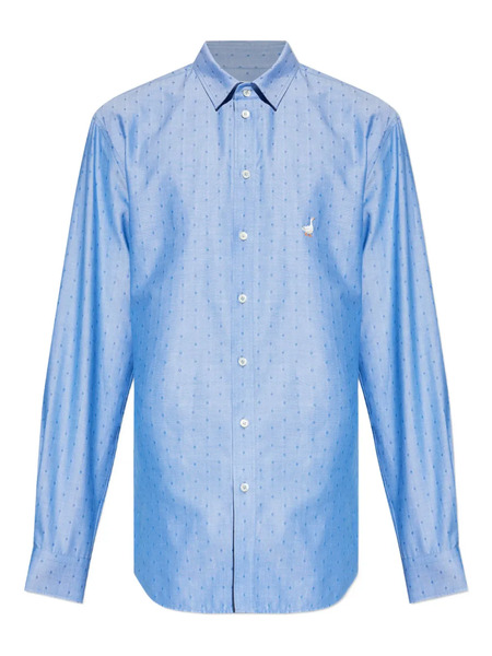  Moschino Goose-embroidered Shirt - Blue 