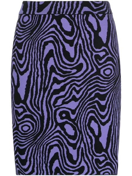  Moschino Graphic-pattern Knitted Mini Skirt - Purple 