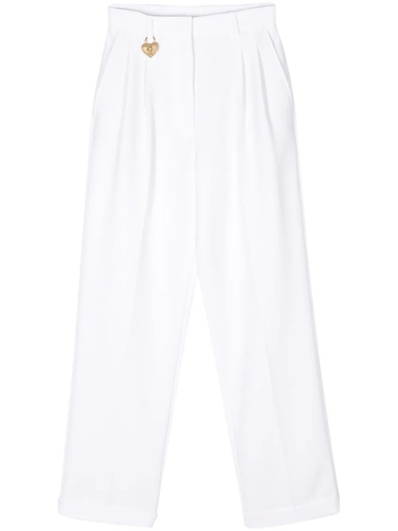 Moschino Heart Lock Tailored Trousers - White 