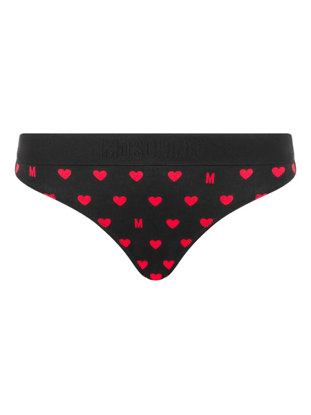  Moschino Heart-print Briefs - Black 