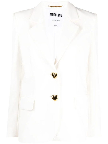  Moschino Heart-shaped Buttons Blazer - White 