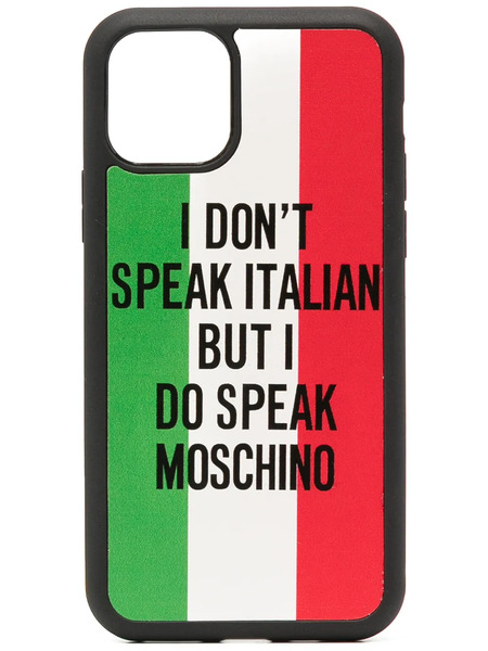  Moschino Italian Flag Print Iphone 11 Pro Case - Black 