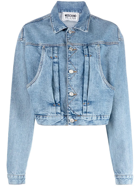  Moschino Jeans Cropped Denim Jacket - Blue 