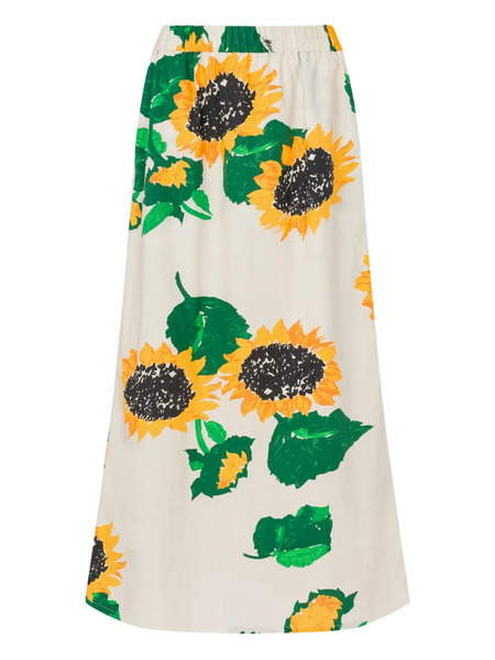  Moschino Jeans Floral-print Maxi Skirt - White 