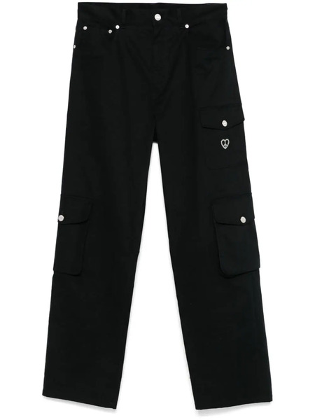  Moschino Jeans Gabardine-weave Cargo Pants - Black 