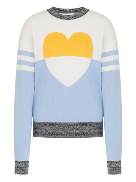  Moschino Jeans Heart-motif Crew-neck Sweater - Blue 