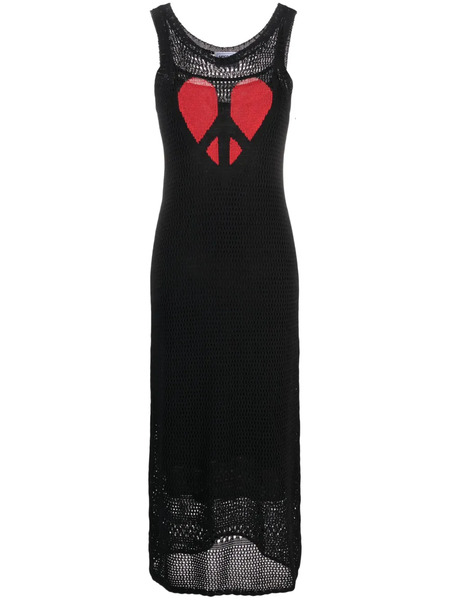  Moschino Jeans Heart Pattern Knitted Dress - Black 