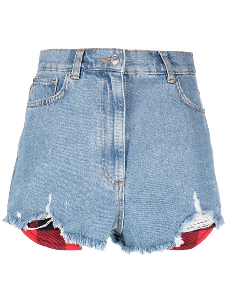  Moschino Jeans High-rise Cotton Denim Shorts - Blue 
