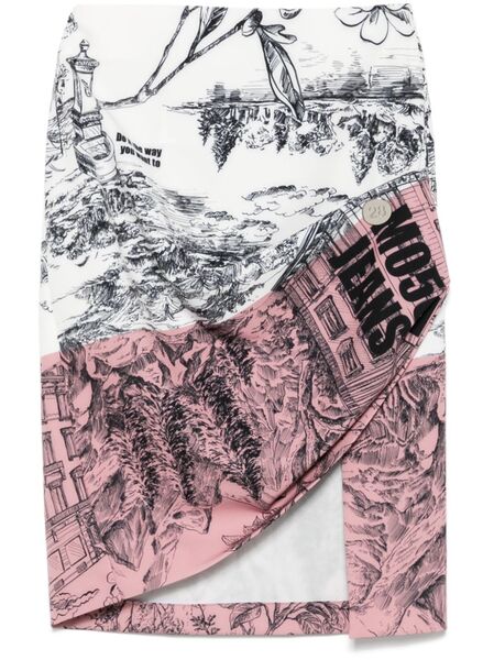  Moschino Jeans Illustration-print Mini Skirt - White 
