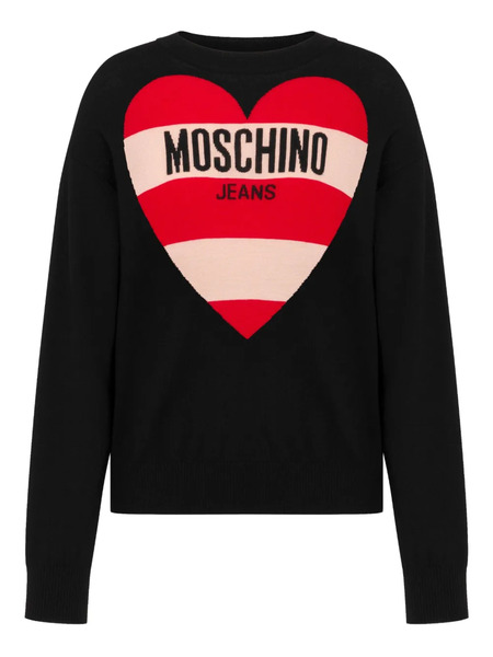 Moschino Jeans Intarsia-logo Sweater - Black 
