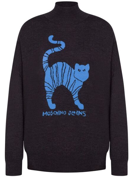  Moschino Jeans Intarsia Wool Jumper - Black 