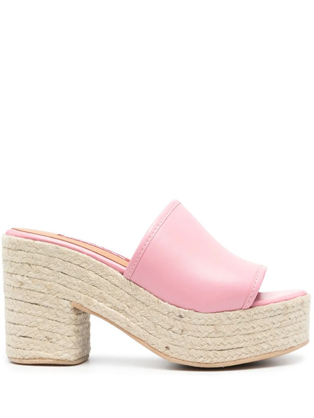  Moschino Jeans Leather Espadrilles - Pink 