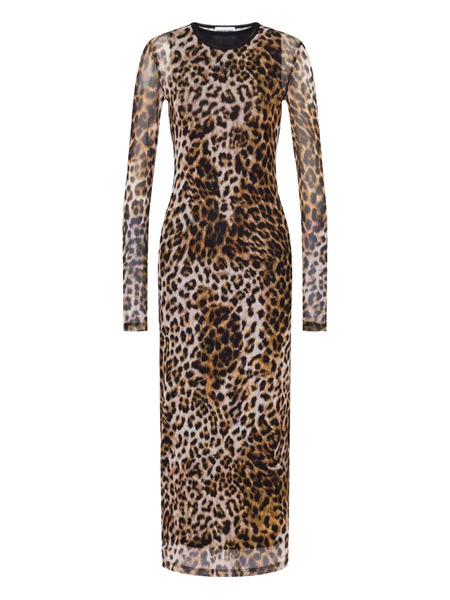  Moschino Jeans Leopard-print Maxi Dress - Brown 