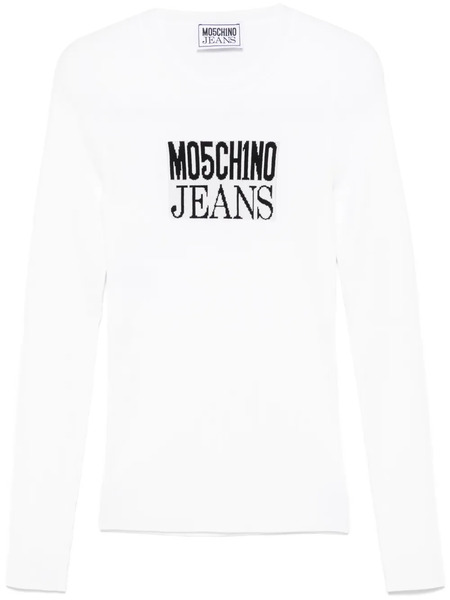  Moschino Jeans Logo-jacquard Top - White 