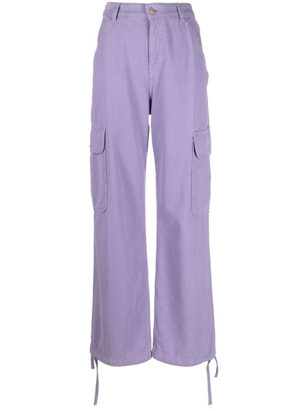  Moschino Jeans Logo-patch Cotton Cargo Trousers - Purple 