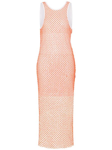  Moschino Jeans Mesh Midi Dress - Orange 