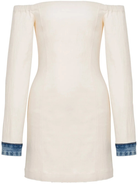  Moschino Jeans Off-the-shoulder Midi Dress - Neutrals 
