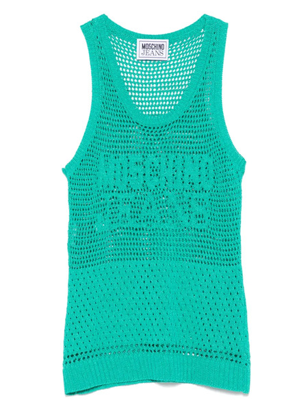  Moschino Jeans Open-knit Tank Top - Green 