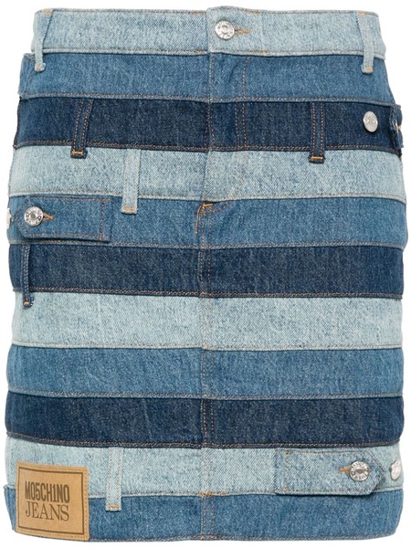  Moschino Jeans Panelled Denim Mini Skirt - Blue 