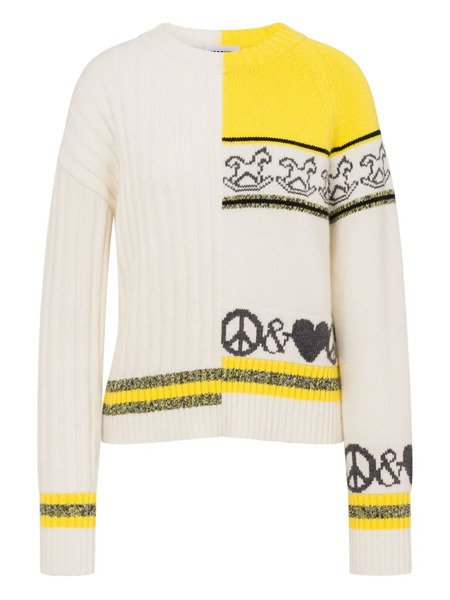 Moschino Jeans Patterned Jumper - White 