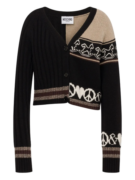  Moschino Jeans Peace Love Cardigan - Black 