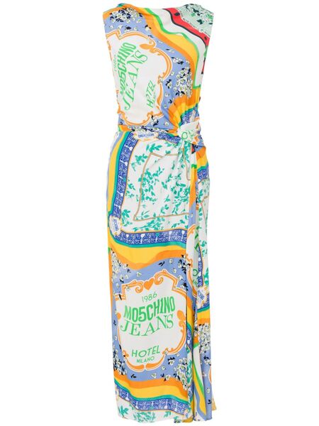  Moschino Jeans Printed Midi Dress - White 