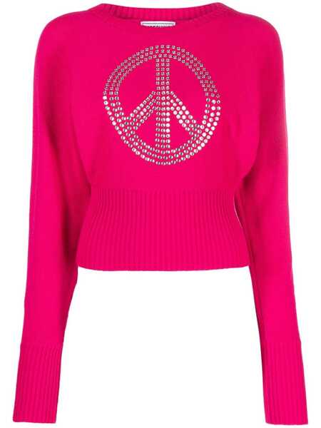  Moschino Jeans Rhinestone Cropped Jumper - Pink 